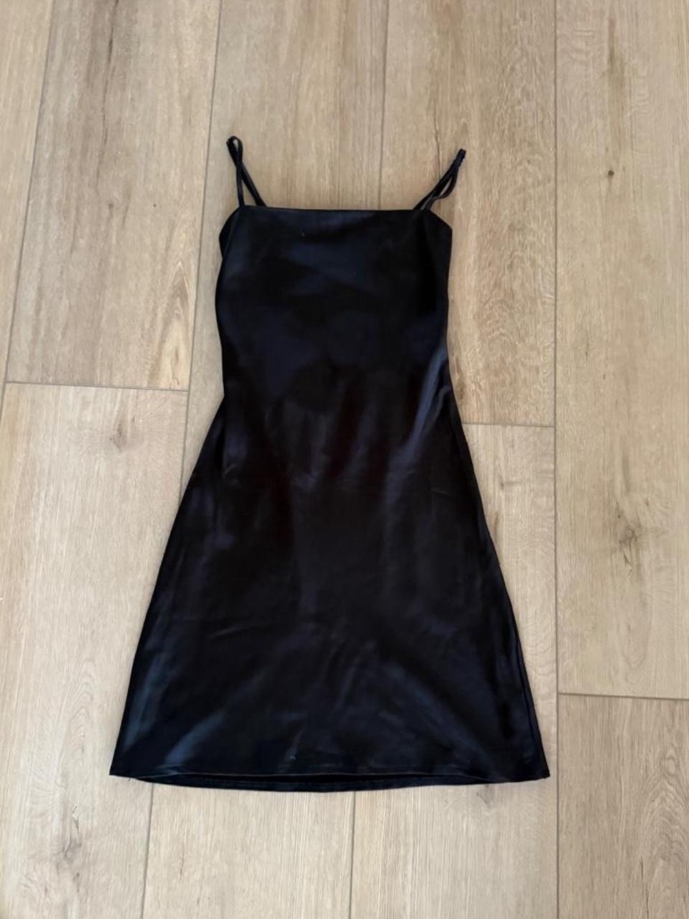 Princess Polly Black Satin Slip Mini Dress